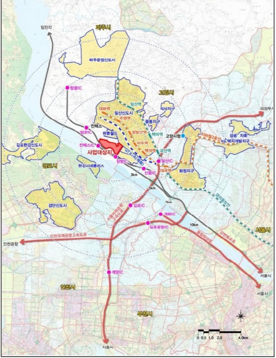 고양 장항지구 공공주택지구 위치도<고양발전시민모임 제공>
